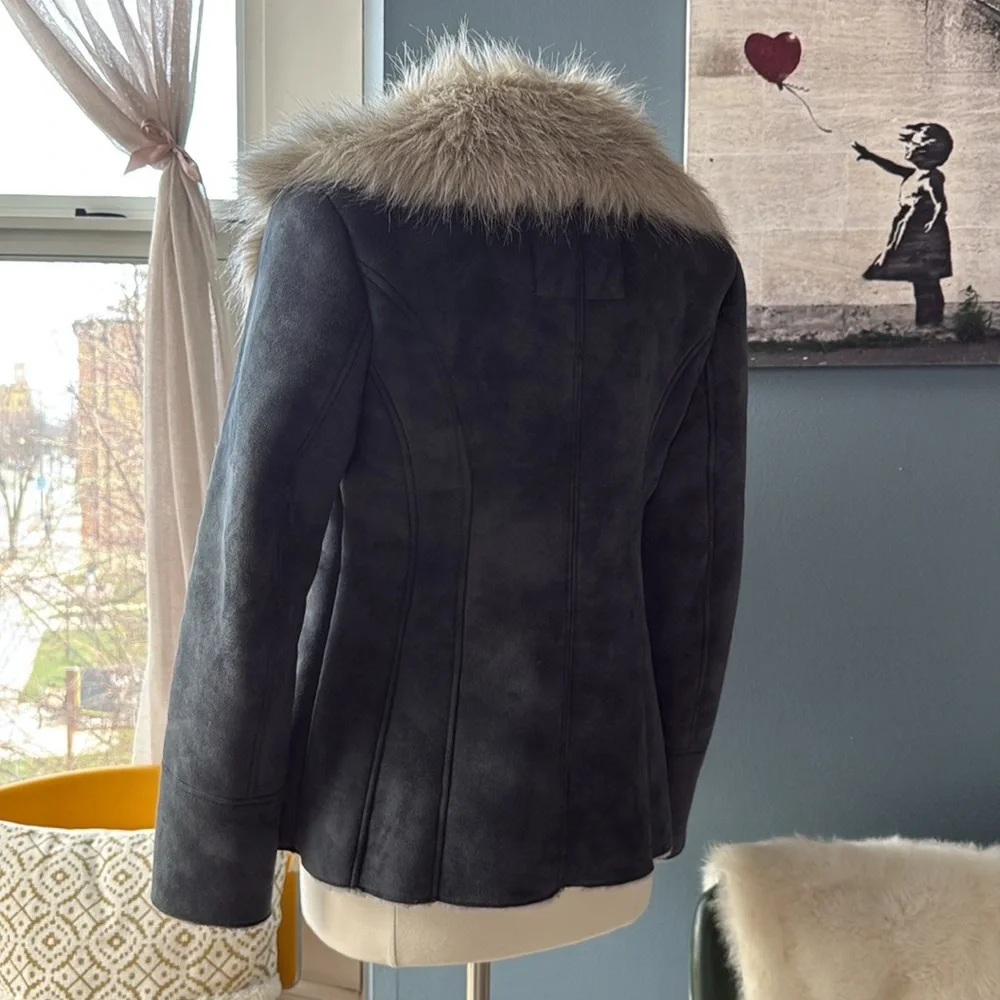 GUESS Women's Gray Faux Fur Collar Jacket | Size M - Picture 10 of 12